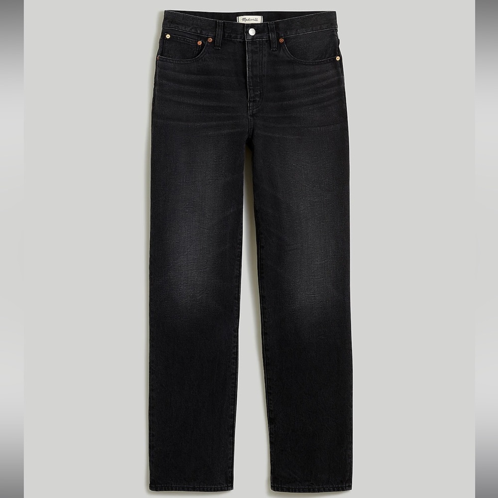 Madewell Petite Low-Slung Straight Jeans denim black sz 30P NWT
